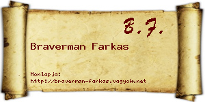 Braverman Farkas névjegykártya